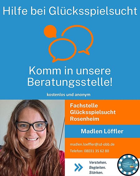 Hilfe bei Glücksspielsucht - kommt in unsere Beratungsstellen. 

www.lsgbayern.de